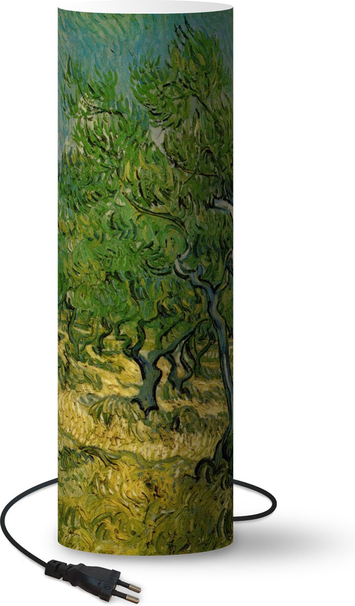 Lamp - Nachtlampje - Tafellamp slaapkamer - Olijfgaard - Vincent van Gogh - 60 cm hoog - Ø19.1 cm - Inclusief LED lamp