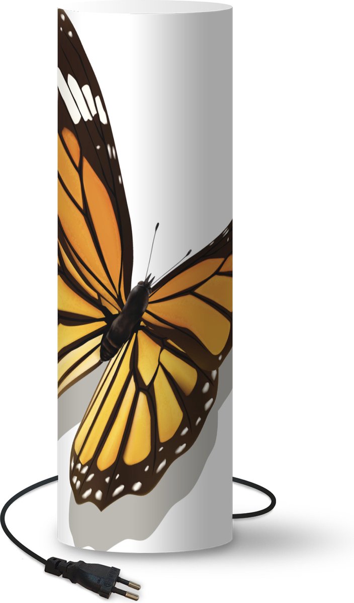 Lamp - Nachtlampje - Tafellamp slaapkamer - een tijger vlinder - 60 cm hoog - Ø19.1 cm - Inclusief LED lamp