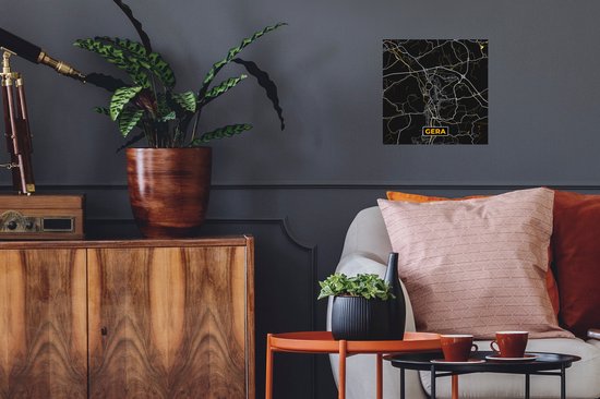 Stickers muraux - Gera - Plan de la ville - Or - Carte - Carte - Allemagne - 30x30 cm - Feuille adhésive