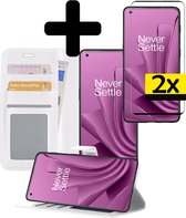 OnePlus 10 Pro Case Book Case Avec 2x Protecteurs D'écran - OnePlus 10 Pro Case Wallet Case Avec 2x Protecteurs D'écran - Wit