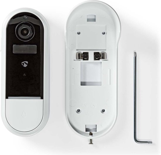 Nedis SmartLife Videodeurbel - Wi-Fi - Batterij Gevoed / Transformator - Full HD 1080p - Cloud Opslag (optioneel) / microSD (niet inbegrepen) - IP54 - Met bewegingssensor - Nachtzicht - Wit van Nedis — afbeelding 3