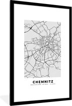 Fotolijst incl. Poster - Stadskaart - Duitsland - Chemnitz - Plattegrond - Kaart - 80x120 cm - Posterlijst