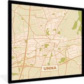Cadre photo avec affiche - Unna - Vintage - Carte - Plan de la ville - Plan d'étage - 40x40 cm - Cadre pour affiche