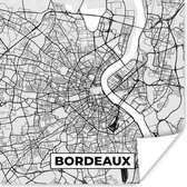 Poster Kaart - Stadskaart - Bordeaux - Plattegrond - Frankrijk - 100x100 cm XXL