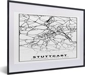 Fotolijst incl. Poster - Stuttgart - Stadskaart - Plattegrond - Kaart - 40x30 cm - Posterlijst