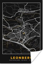 Poster Black and Gold – Stadskaart – Leonberg – Duitsland – Plattegrond – Kaart - 80x120 cm