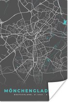 Affiche Blauw – Allemagne – Carte – Plan de la ville – Carte – Mönchengladbach - 60x90 cm
