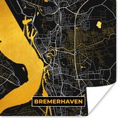 Poster Bremerhaven - Plattegrond - Goud - Kaart - Duitsland - Stadskaart - 75x75 cm