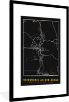 Fotolijst incl. Poster - Kaart – Plattegrond – Stadskaart – Heidenheim an der Brenz – Duitsland – Goud - 60x90 cm - Posterlijst
