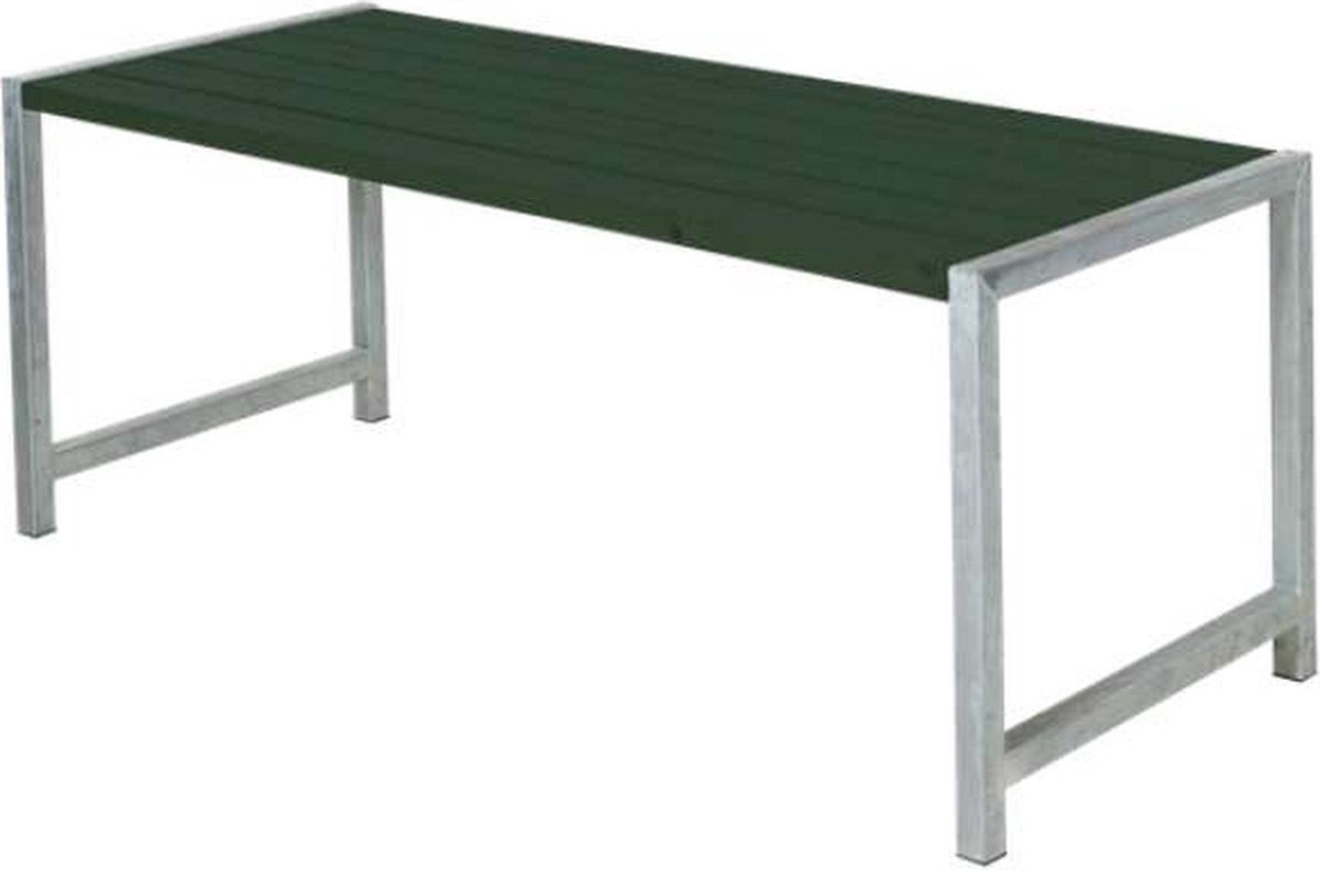 Planken tafel Plankesaet - Hout & Staal groen - 77 x 186 x 72 cm