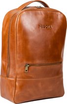 NEGOTIA Alpha - Sac à dos en cuir pour ordinateur portable Mesdames et Messieurs - Sac à dos en cuir - 100% cuir de luxe - Marron