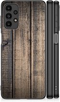 Leuk TPU Back Cover Geschikt voor Samsung Galaxy A13 4G Telefoon Hoesje met Zwarte rand Steigerhout