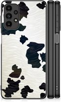 Coque pour téléphone portable Coque en silicone Samsung Galaxy A13 4G avec des taches de vache à bord noir