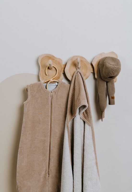 Baby's Only Baby badcape - Omslagdoek - Handdoek met capuchon Sense - Clay - 75x85 cm - Badstof van Baby's Only — afbeelding 3
