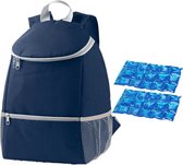 Sac à dos/sac à dos isotherme bleu avec 2 éléments réfrigérants flexibles 10 litres