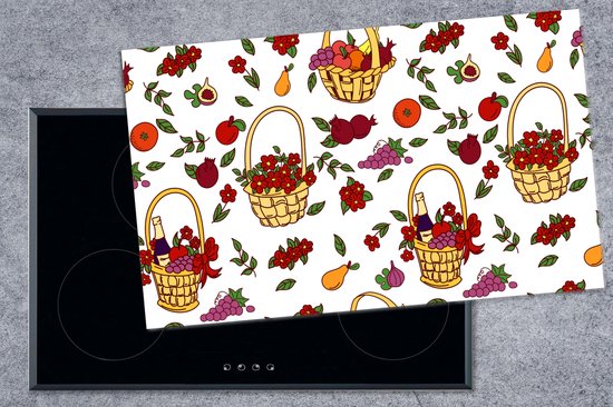 KitchenYeah® Inductie beschermer 89.6x51.6 cm - Mand - Fruit - Patronen - Kookplaataccessoires - Afdekplaat voor kookplaat - Inductiebeschermer - Inductiemat - Inductieplaat mat