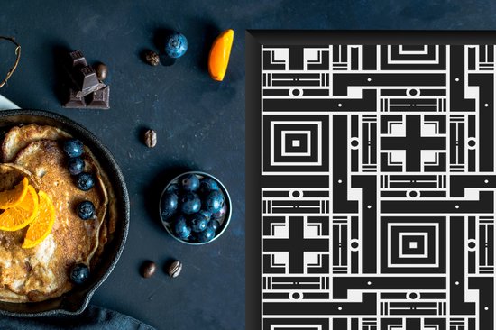 KitchenYeah® Inductie beschermer 57.6x51.6 cm - Geometrie - Patroon - Zwart - Kookplaataccessoires - Afdekplaat voor kookplaat - Inductiebeschermer - Inductiemat - Inductieplaat mat