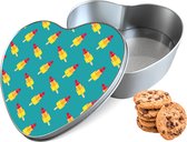 Boîte Biscuit Fusées Coeur - Boîte de Rangement 14x15x5 cm