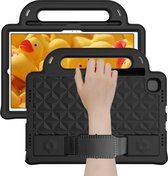 Tablet hoes geschikt voor Huawei MatePad 10.4 (2022/2020) - Schokbestendige case met handvaten - Diamond Kids Cover met schouderriem - Zwart