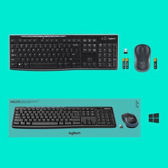 Logitech MK270 Draadloos Toetsenbord en Muis QWERTY