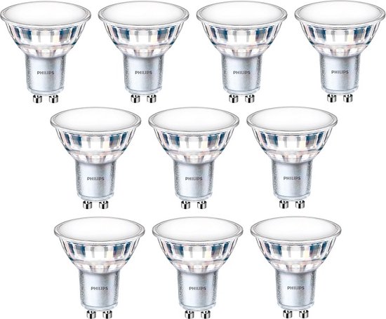 10 stuks Philips LED GU10 4.9W/830 120º 550lm Niet dimbaar Ø5cm