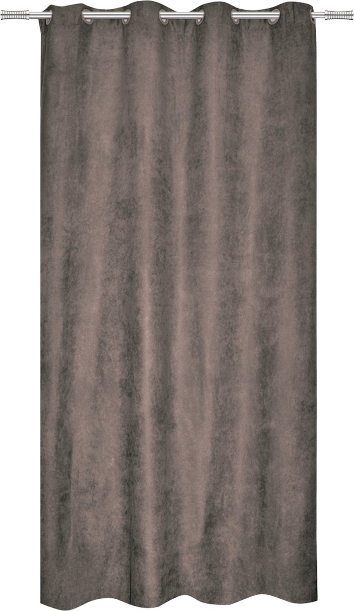 INSPIRE - verduisterende gordijnen NEWMANCHESTER - B.140 x H.280 cm - gordijnen met oogjes - imitatie suède - taupe