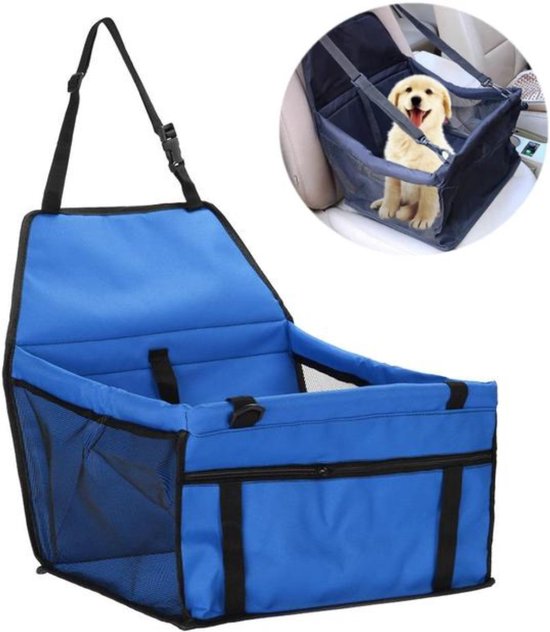 Autostoel Hond - Hondenmand Auto - Hondenstoel - Opvouwbaar - Blauw