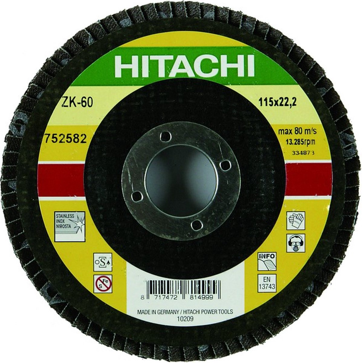 Hitachi Lamellenschijf diameter 125mm K60