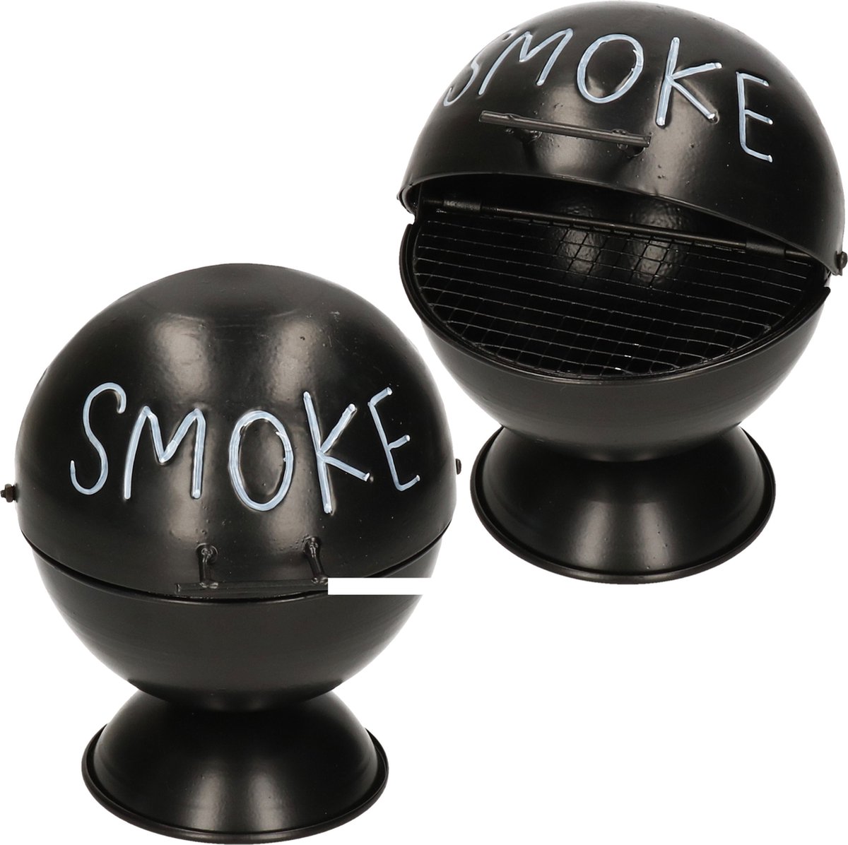 Goedkoopste 10x Zwarte terras asbakken Smoke 15 cm - Buiten asbakken - Tafelaccessoires - Tuin artikelen