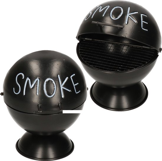 Foto: 10x zwarte terras asbakken smoke 15 cm buiten asbakken tafelaccessoires tuin artikelen