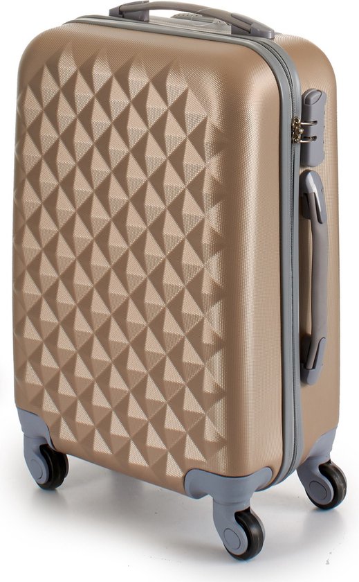 media Correspondent nauwkeurig Cabine trolley koffer met zwenkwielen 33 liter inhoud - Donker beige  diamonds -... | bol.com