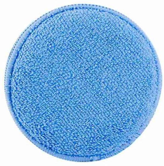 FSW-Products - 1 pièce - Éponges à Cire - Éponge à cire - Microfibre - Blauw - 12,5 cm de diamètre - Éponge de voiture - Lessive de voiture - Éponge de nettoyage - Polissage - Chiffon de séchage - Nettoyage de voiture