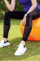 Sportlegging Dames - Zacht Materiaal - Fitness & Yoga Kleding (S-210) -SALE- Maat L - ZWART