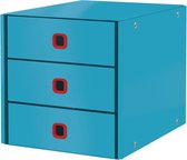 Leitz Cosy Click & Store Kartonnen A4 Ladekast met 3 Laden -  28.6 x 28.2 x 35.8 cm (BxHxD) - Opvouwbare Sorteerdoos - Sereen Blauw