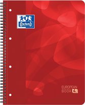 Oxford School Projectbook - Cahier scolaire - A4 + - Damier 5mm - 4 trous - 240 pages - rouge
