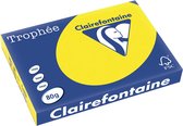 Clairefontaine Trophée Pastel, gekleurd papier, A3, 80 g, 500 vel, fluogeel 5 stuks