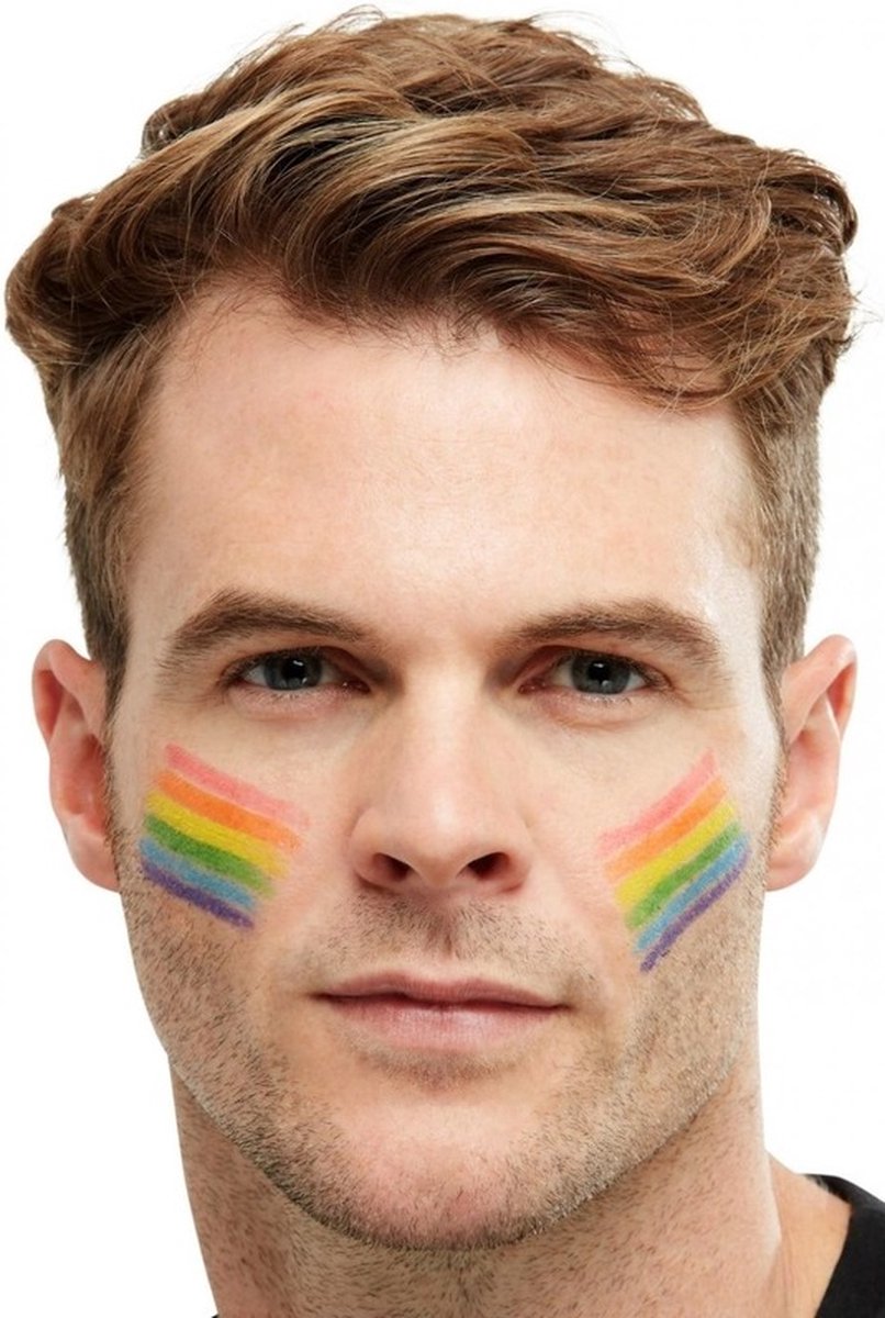 Gay Pride / LHBT regenboog vlag en schminkstift — afbeelding 3
