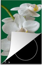 KitchenYeah® Inductie beschermer 30x52 cm - Orchidee met groene achtergrond - Kookplaataccessoires - Afdekplaat voor kookplaat - Inductiebeschermer - Inductiemat - Inductieplaat mat