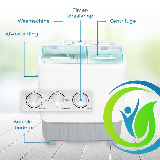 EASYmaxx Mini-wasmachine, ideaal voor het wassen onderweg, compacte wasmachine met was- en centrifuge-timer, tot 3 kg wasgoed, gemakkelijk op te bergen en te transporteren, ideaal voor kamperen en EASYmaxx Mini-wasmachine, ideaal voor het wassen onderweg, compacte wasmachine met was- en centrifuge-timer, tot 3 kg wasgoed, gemakkelijk op te bergen en te transporteren, ideaal voor kamperen en