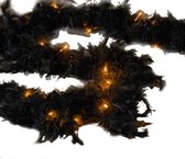 Décorations de sapin de Décorations pour sapins de Noël guirlande de plumes de boa noir avec éclairage 200 cm Guirlandes de Noël - Guirlandes de sapins/guirlandes lumineuses