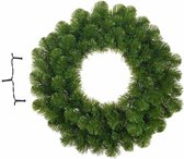 Groene kerstkrans/dennenkrans/deurkrans 45 cm inclusief warm witte verlichting