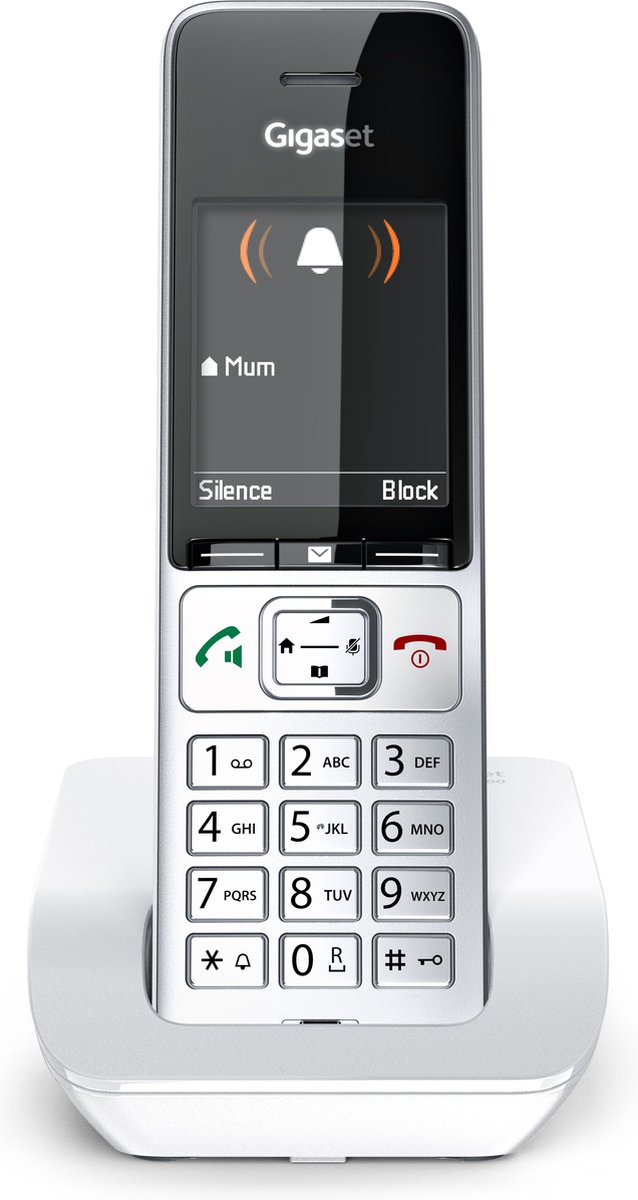 Gigaset Comfort 501 DECT-telefoon Nummerherkenning Zilver, Wit, niet voor nederlandse markt!