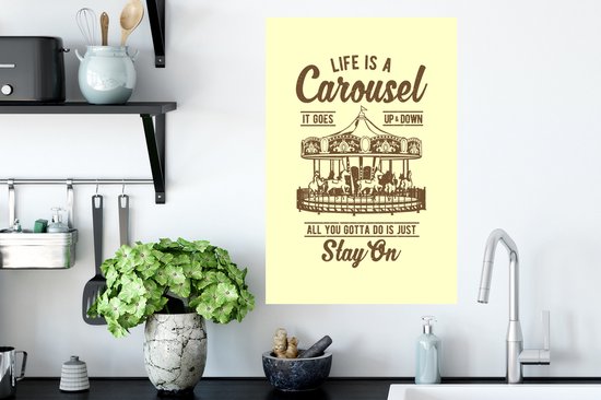 Stickers Stickers muraux - Fête foraine - Jaune - Vintage - 40x60 cm - Film adhésif