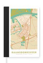 Carnet de notes - Livre d'écriture - Vintage - Carte - Raamsdonksveer - Carte - Plan de la ville - Carnet de notes - Taille A5 - Bloc-notes