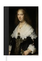 Notitieboek - Schrijfboek - Portret van een vrouw, mogelijk Maria Trip - Schilderij van Rembrandt van Rijn - Notitieboekje klein - A5 formaat - Schrijfblok
