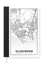 Notitieboek - Schrijfboek - Kaart - Vlissingen - Zwart - Wit - Notitieboekje klein - A5 formaat - Schrijfblok