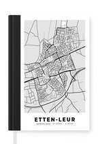 Carnet - Carnet d'écriture - Plan de la ville - Etten-Leur - Grijs - Wit - Carnet - Format A5 - Bloc-notes - Carte