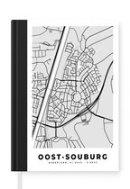 Notitieboek - Schrijfboek - Stadskaart - Oost-Souburg - Grijs - Wit - Notitieboekje klein - A5 formaat - Schrijfblok - Plattegrond