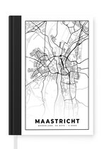 Notitieboek - Schrijfboek - Kaart - Maastricht - Zwart - Wit - Notitieboekje klein - A5 formaat - Schrijfblok