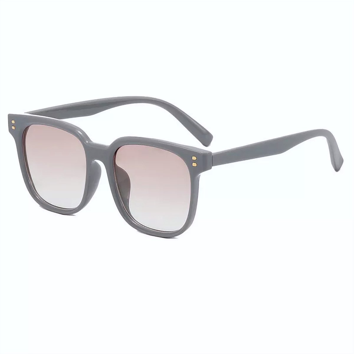 DAEBAK Grijze vierkante vintage vrouwen zonnebrillen - Grote zonnebril in vierkant vorm [Grey / Grijs] Festival Sunglasses